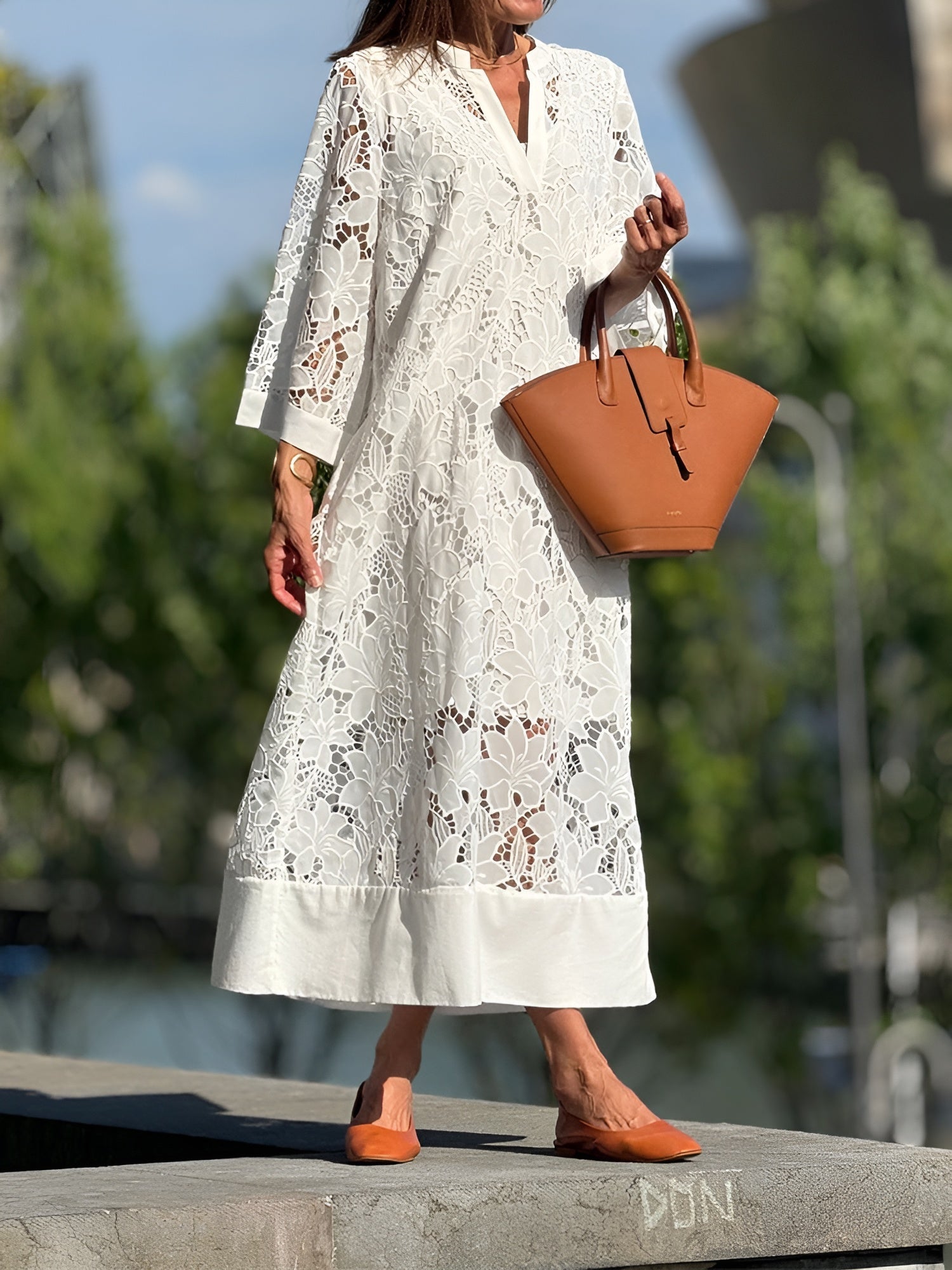 Liv - Embroidered lace dress for women