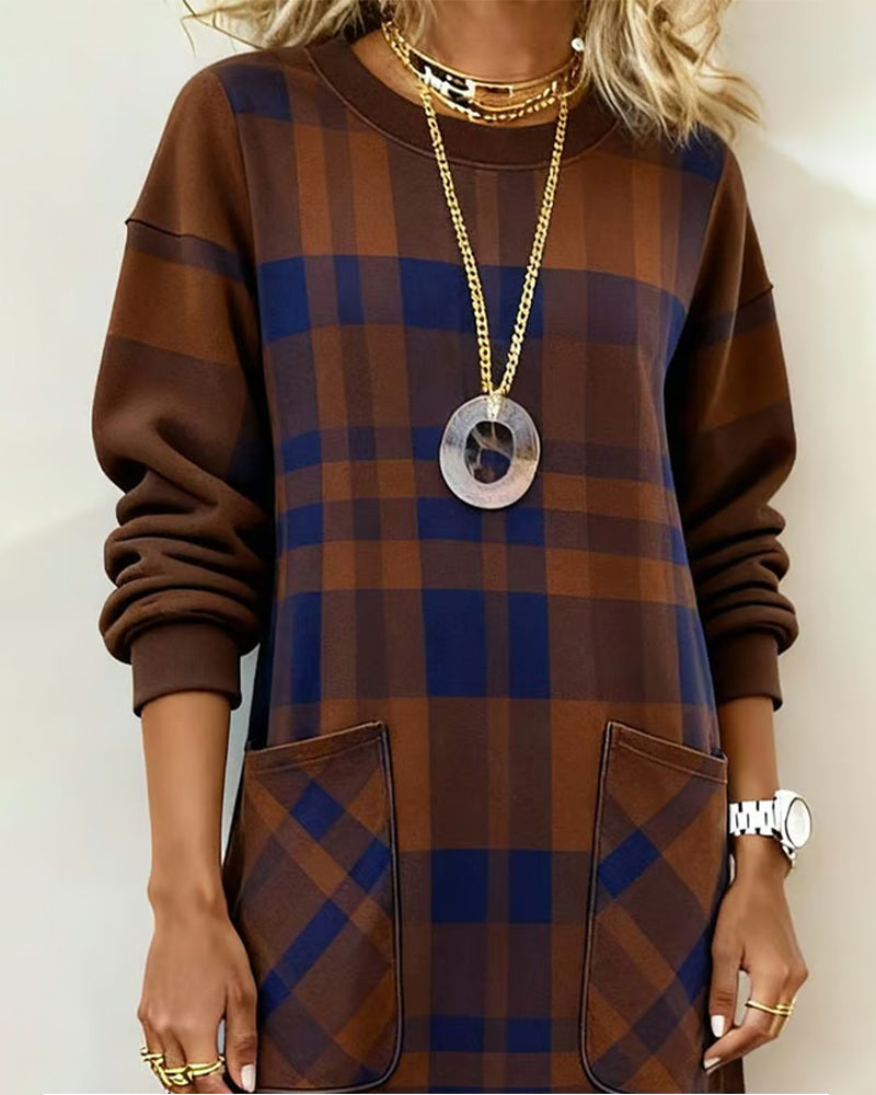 Quelivanne - Check Shirt Dress with Pocket