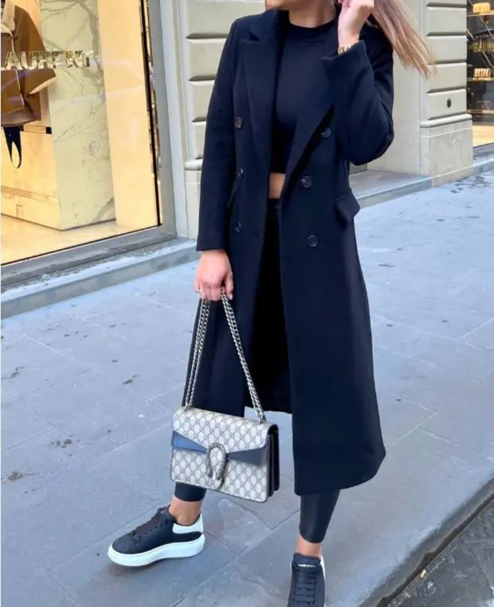 Christabel - Women's Elegant Fitted Long Trenchcoat | Ideal for Autumn/Winter