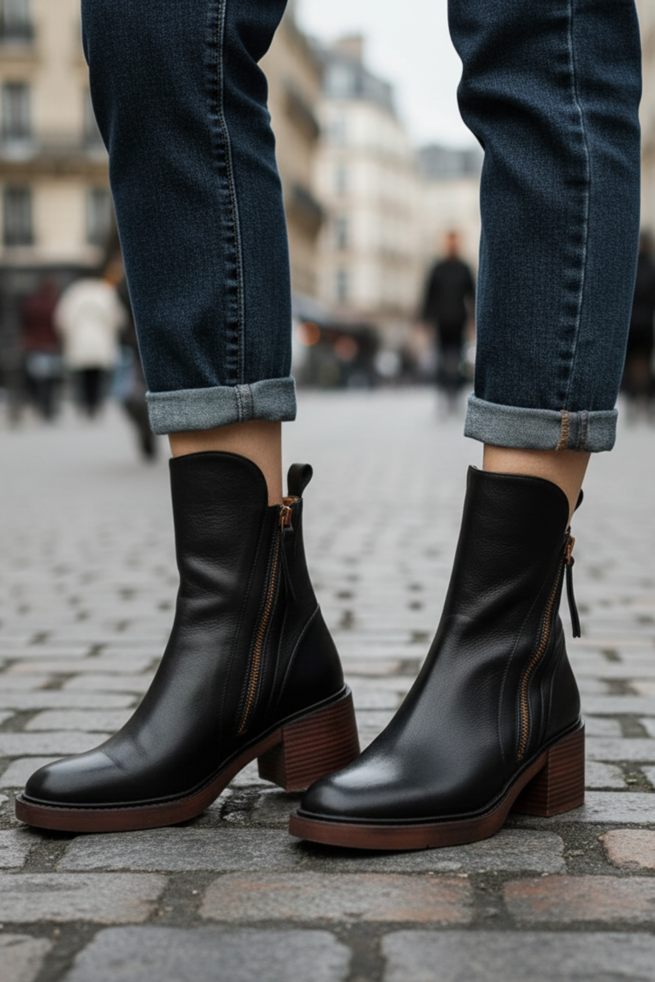 Helara™ - Elegant and Comfortable Black Leather Boots
