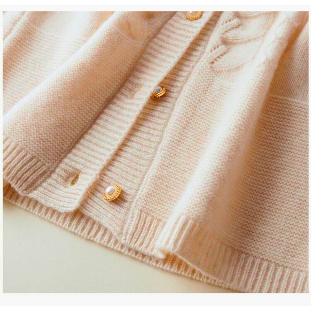 Alexandrine - Women's Wool Cardigan with Round Neck