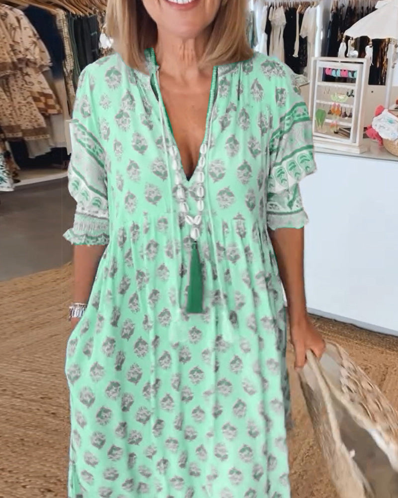 Flavie - Printed Loose Fit Casual Dress