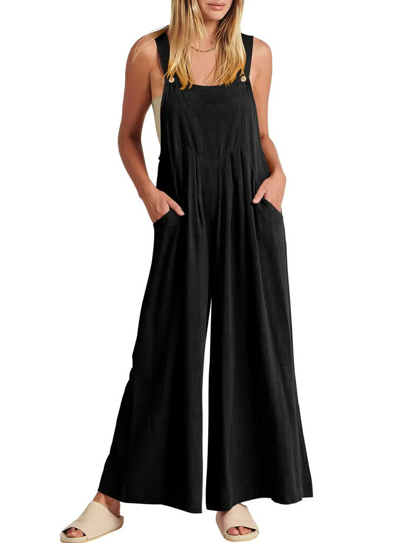 Giulena - Sleeveless Jumpsuit with Wide Legs