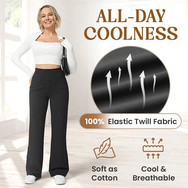 Nara - High elasticity - High-waisted casual pants with straight leg
