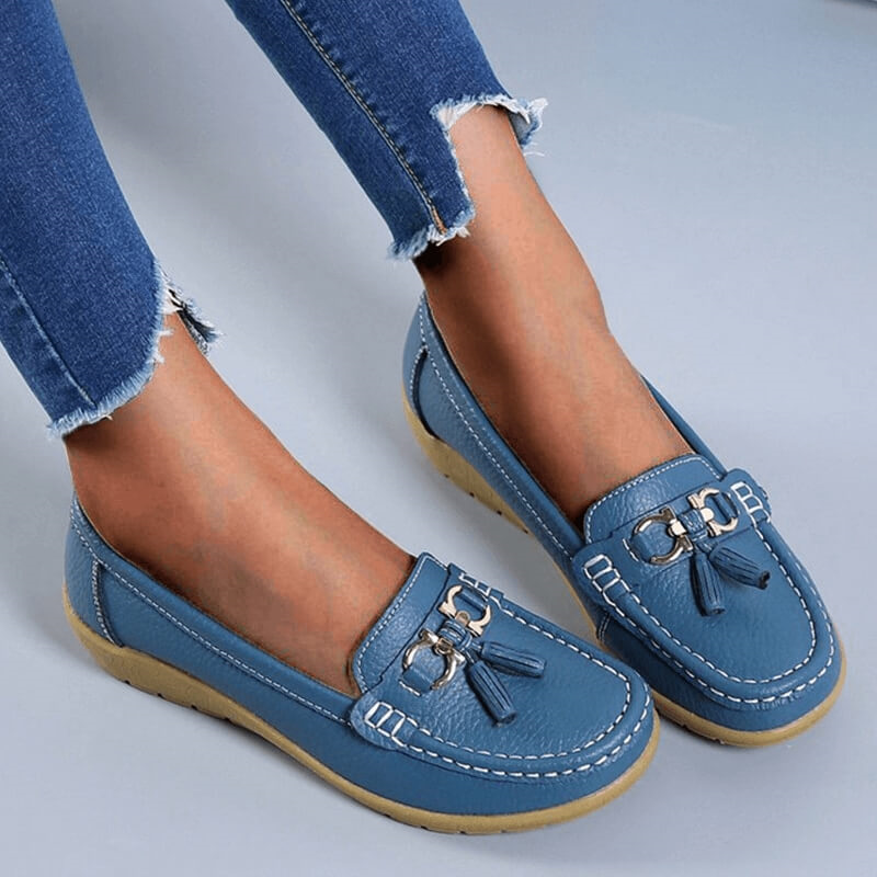 Heliora - Leather Orthopaedic Comfort Loafers - Natural Elegance in Every Step