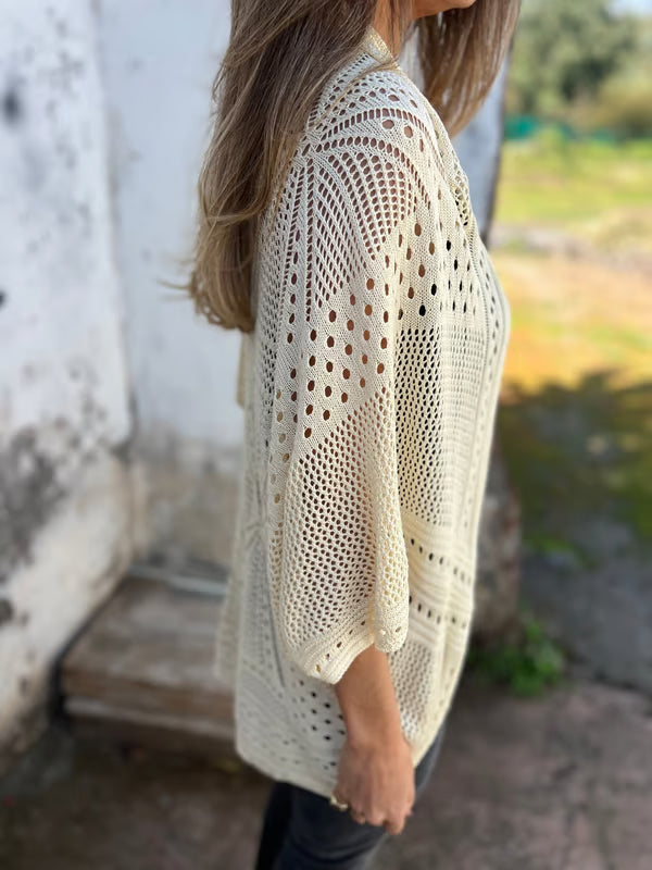 Alithia™ - Hollow half-sleeve cardigan
