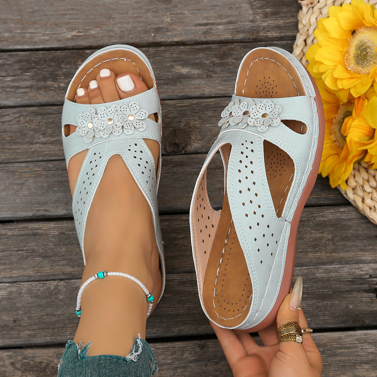 Norabel - Orthopaedic Comfort Wedge Sandals – Stability, Lightness and Natural Posture
