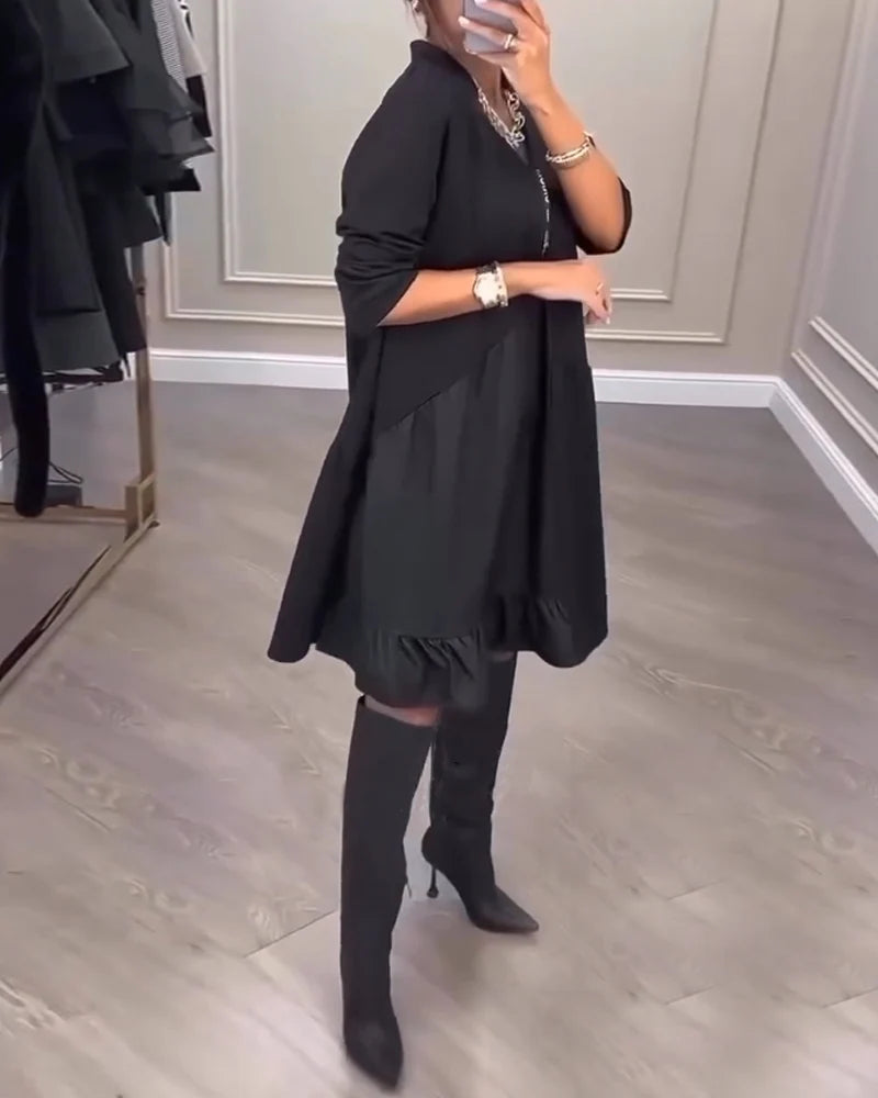 Jovianne - Elegant Women's V-Neck Dress