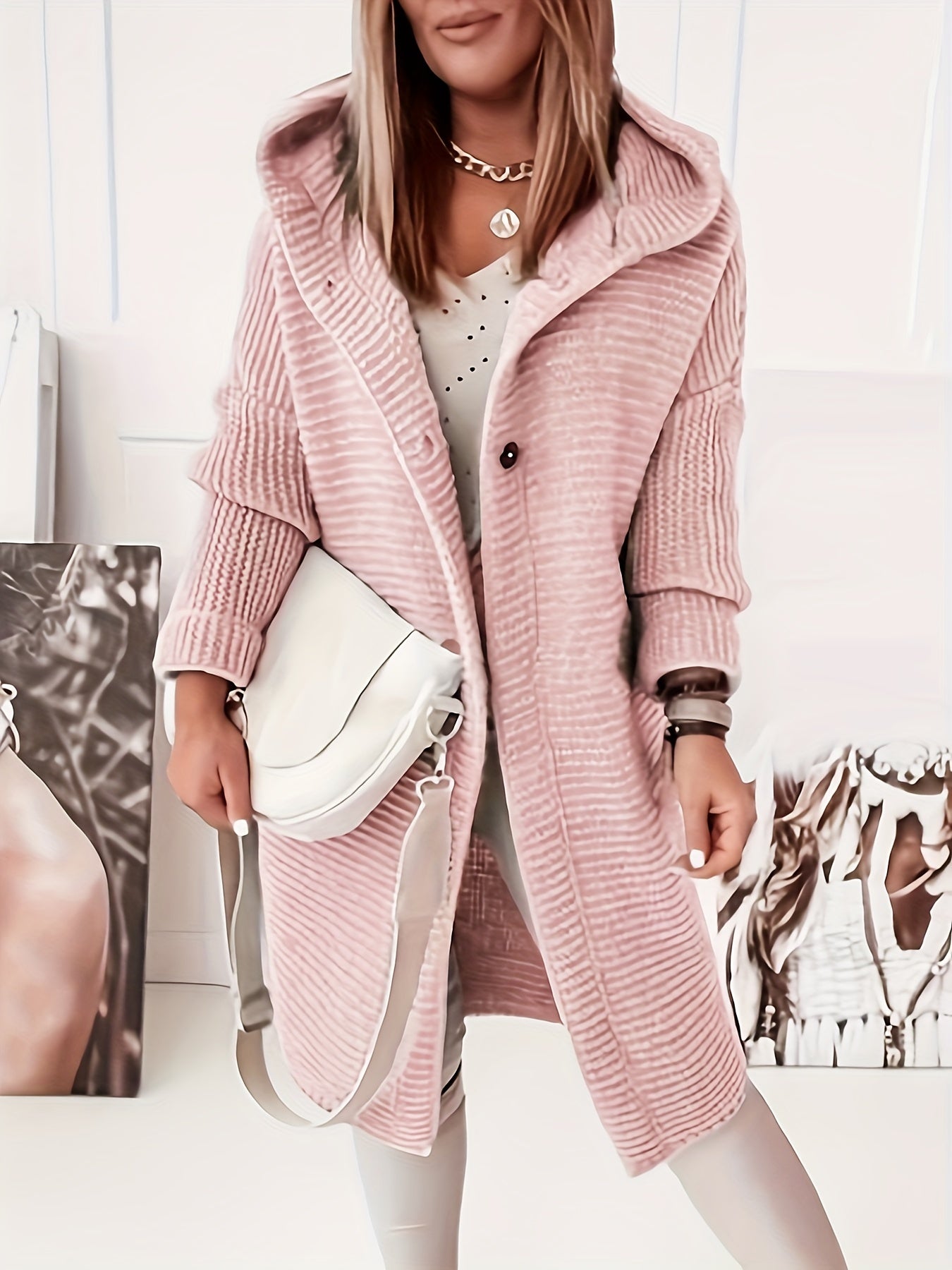Araminta - Elegant Hooded Cashmere Knitwear Cardigan Sweater for Women | Ideal for Everyday Wear
