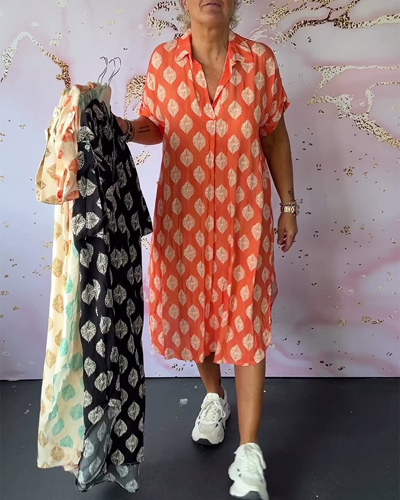 Davina - Loose shirt dress with short sleeves