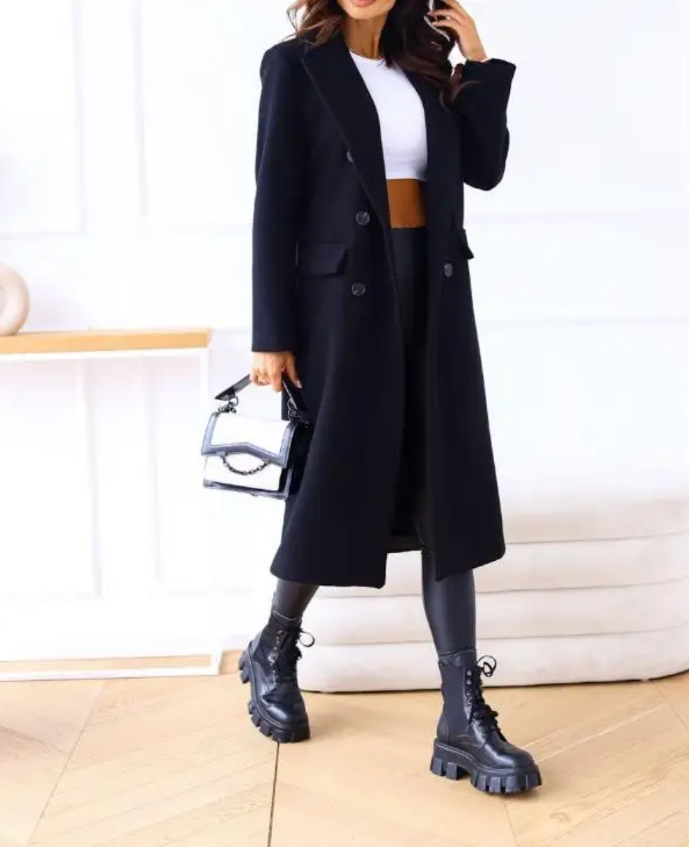 Christabel - Women's Elegant Fitted Long Trenchcoat | Ideal for Autumn/Winter