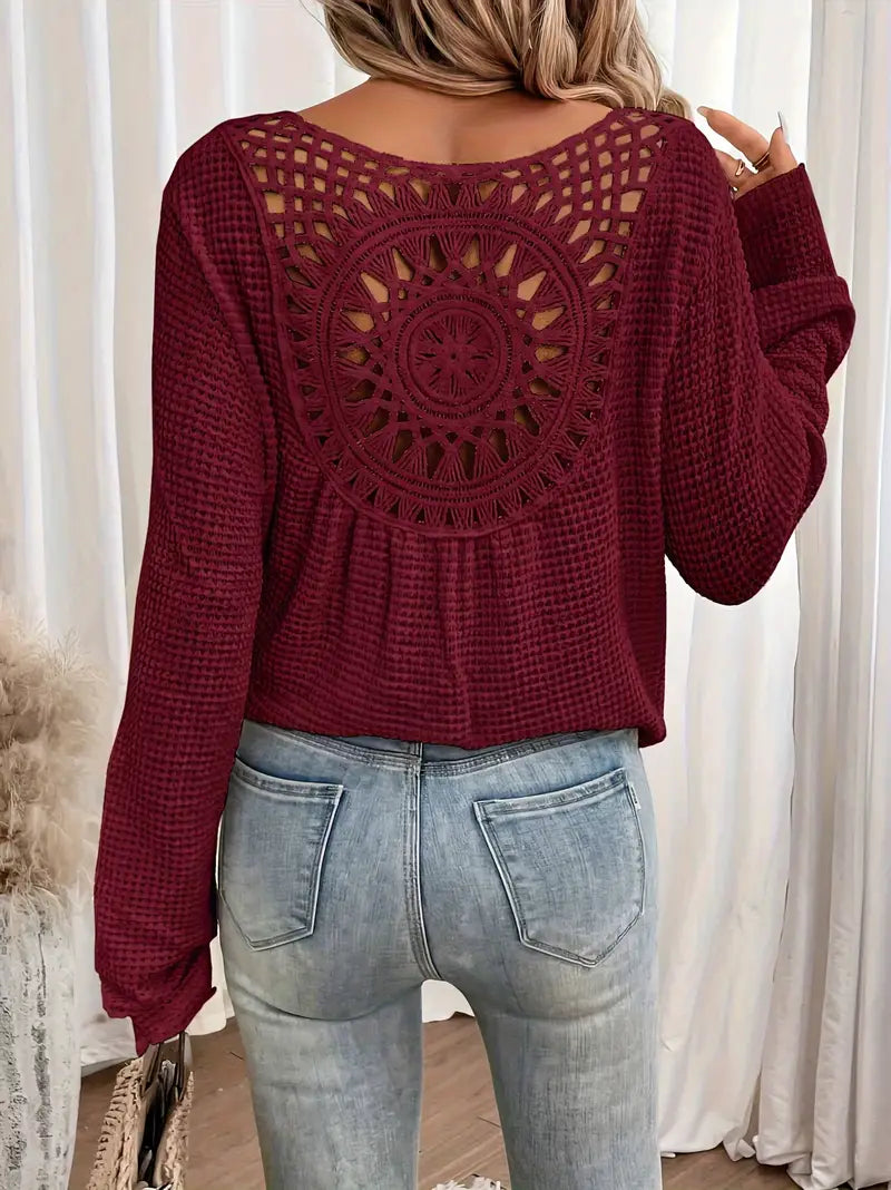 Belen™ - Elegant Ibiza-style blouse with V-neckline