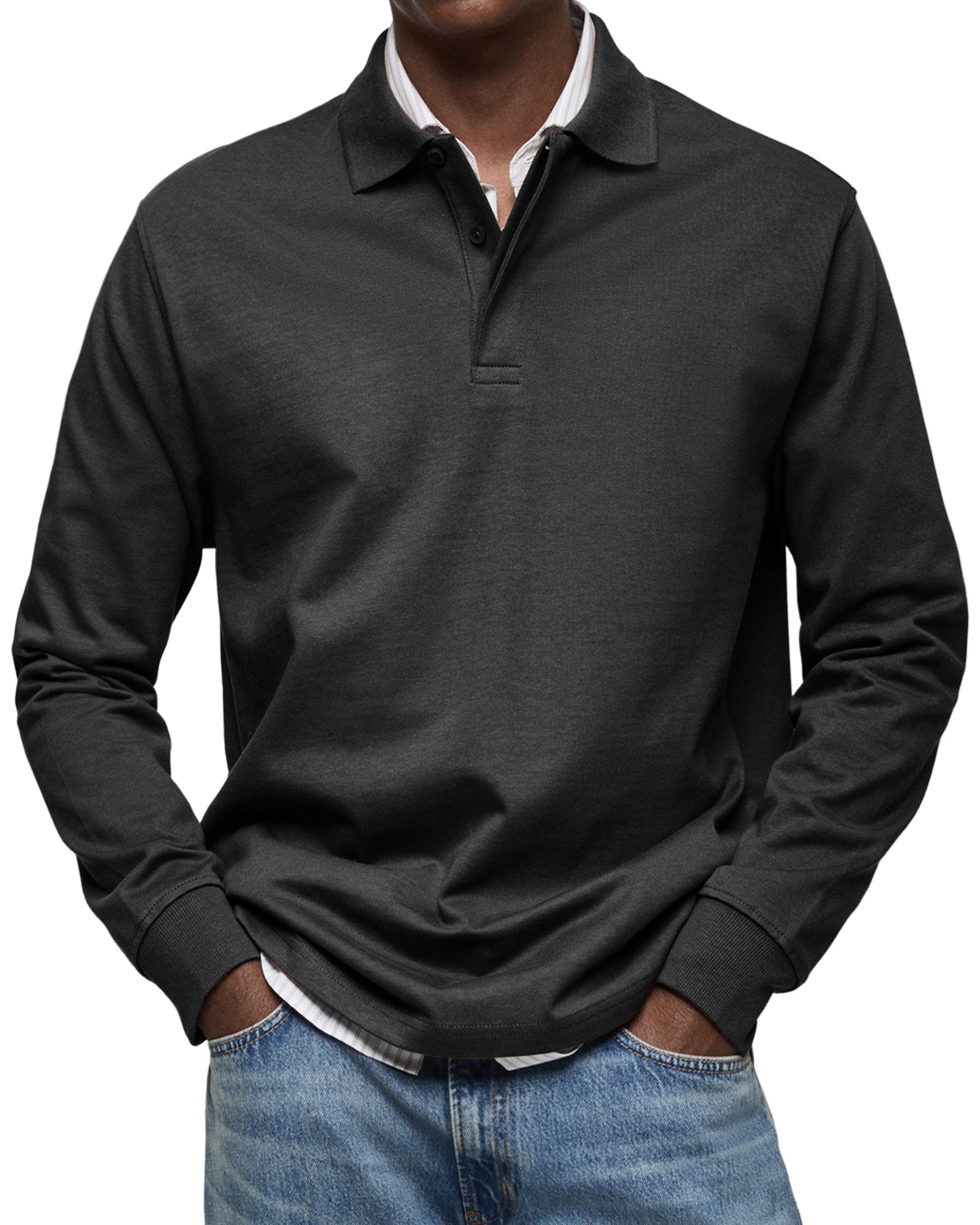 Olivier™ - Polo De Luxe À Manches Longues Pour Homme