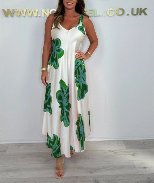 Carisia - Printed Strapless Maxi Dress for Lightweight Summer Elegance