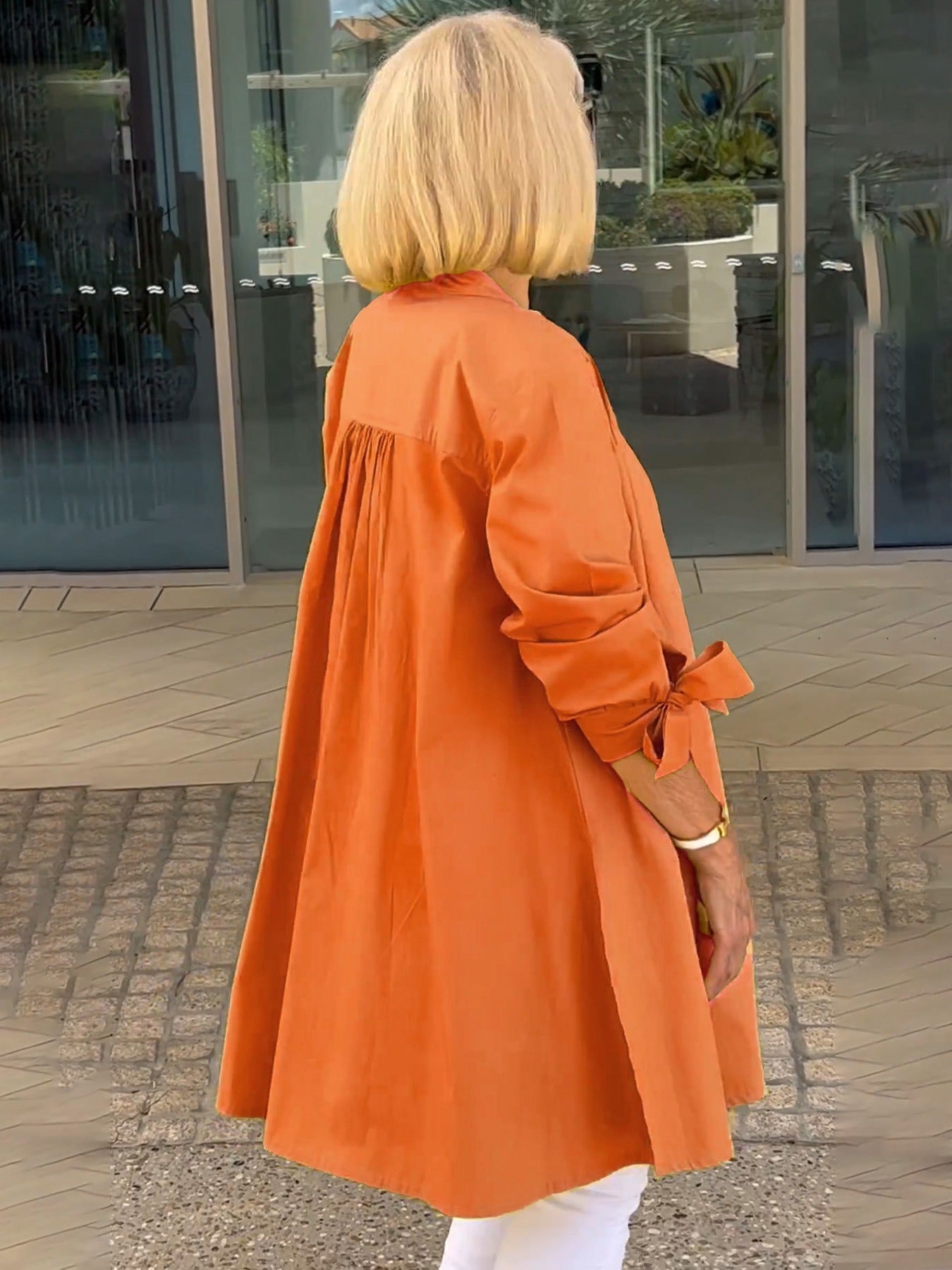 Liora™ – Long button-up cotton shirt jacket