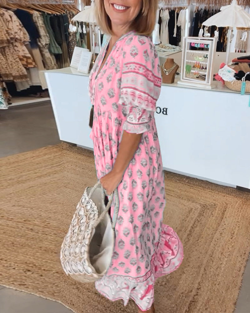 Flavie - Printed Loose Fit Casual Dress