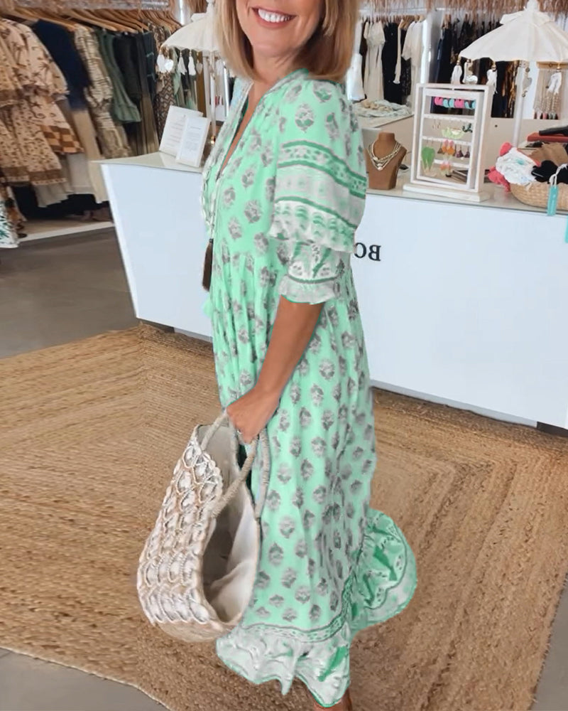 Flavie - Printed Loose Fit Casual Dress