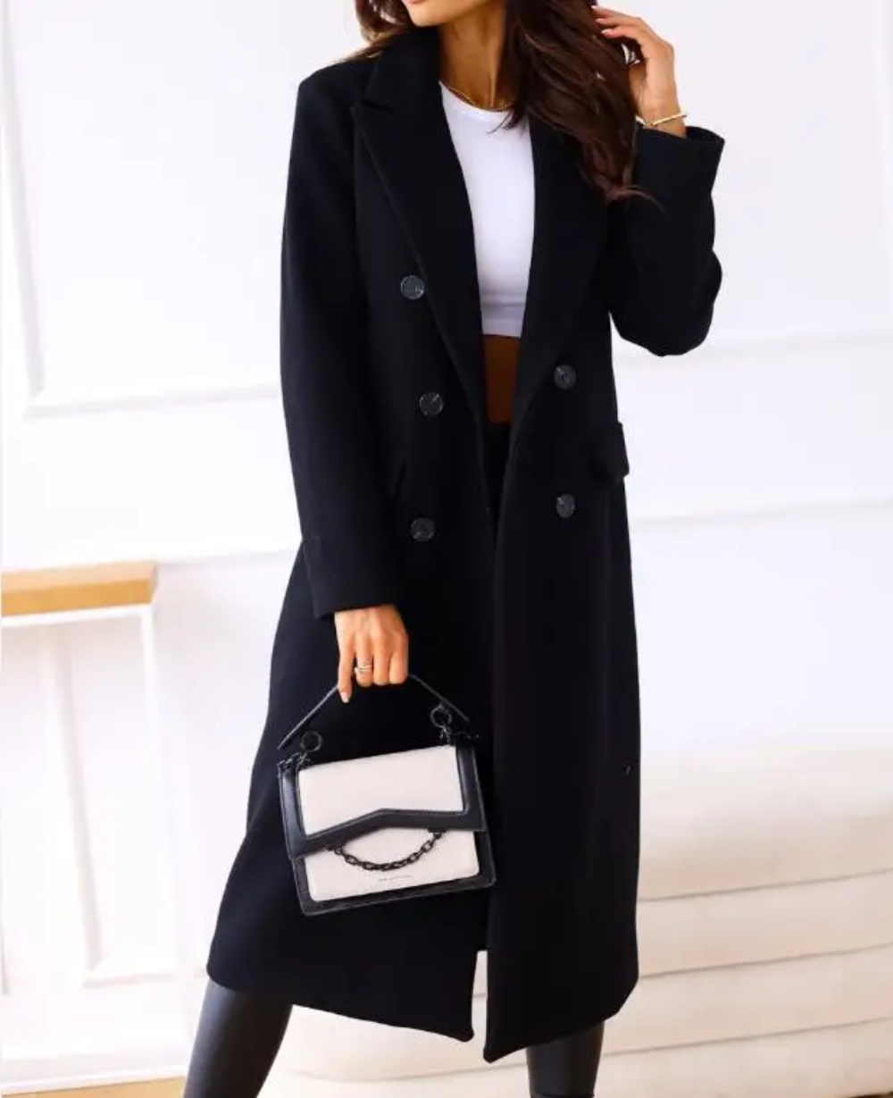 Christabel - Women's Elegant Fitted Long Trenchcoat | Ideal for Autumn/Winter