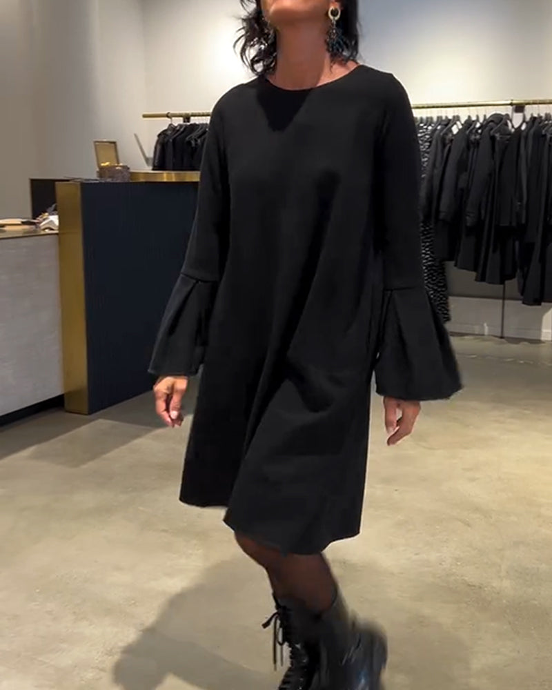 Jovalinne - Casual Flared Sleeve Dress