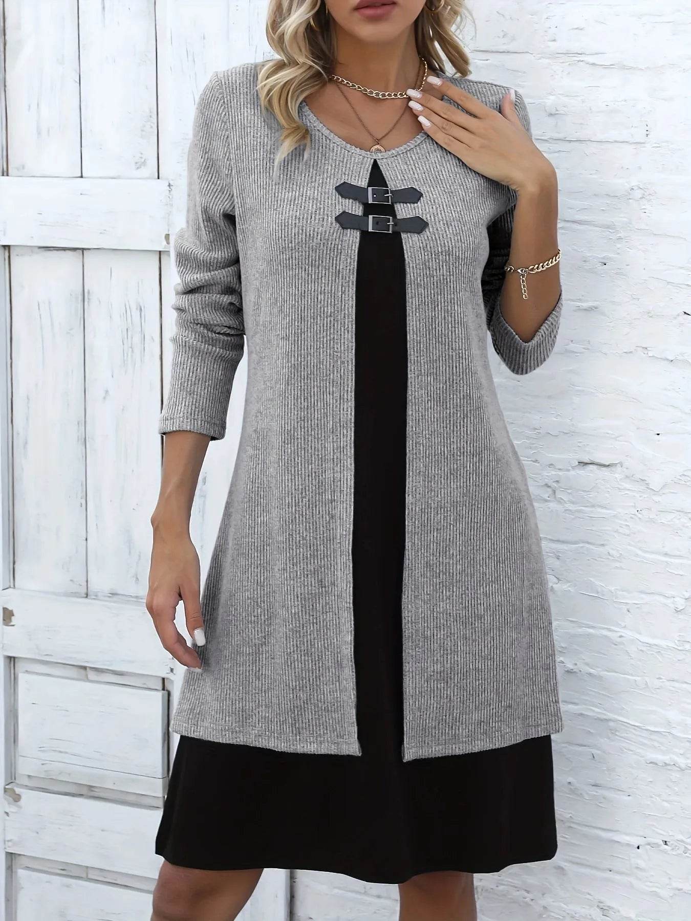 Selvira - Elegant Two-Part Long Sleeve Dress