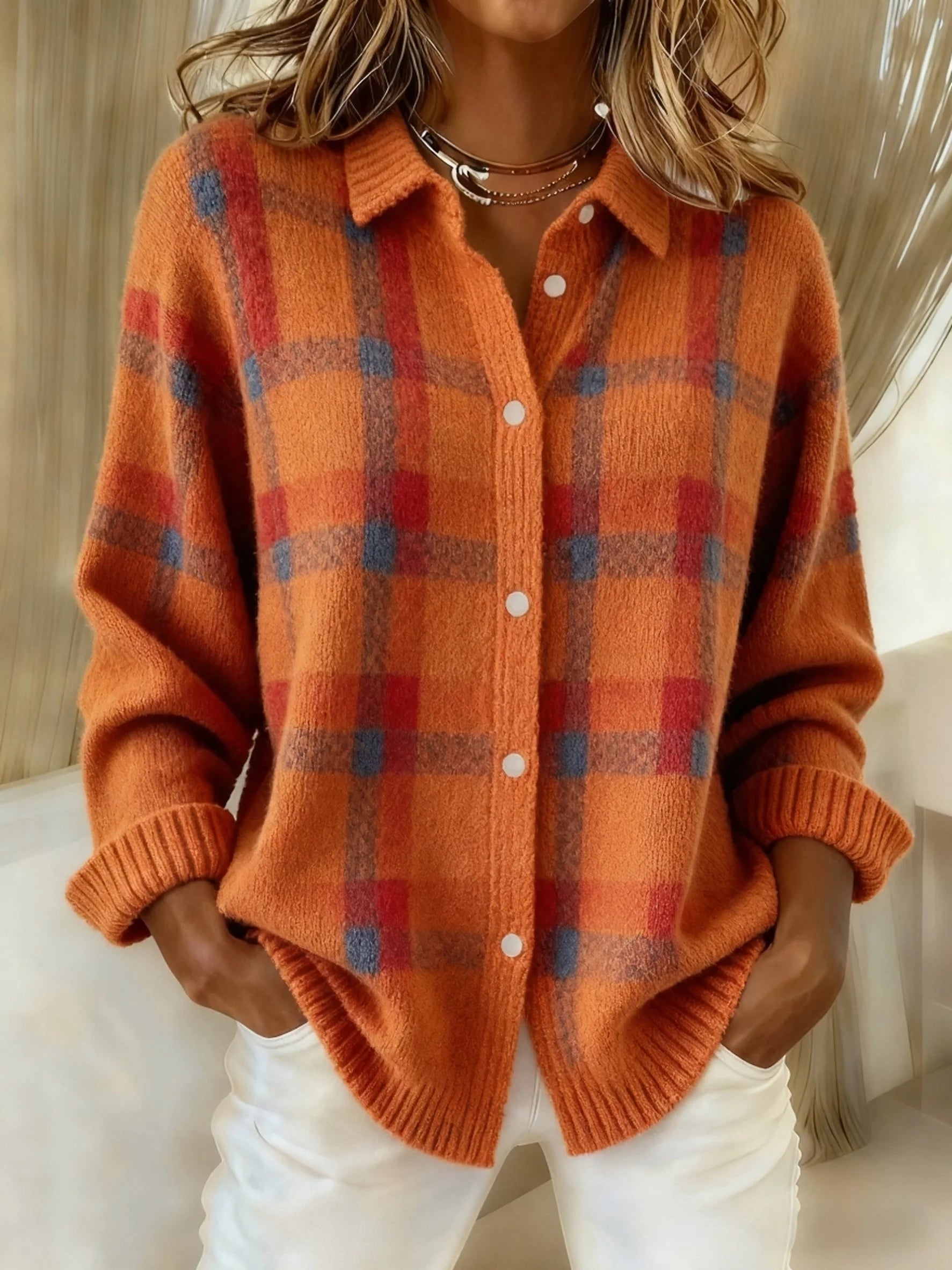 Brinovelle - Chic Checked Cardigan
