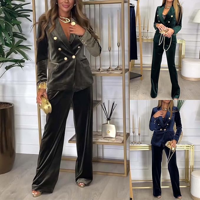 Helinora - Chic Women's Velvet Two-Piece Set