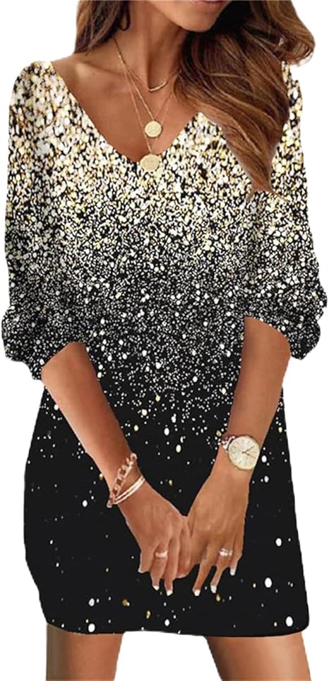 Doravine - Artistic V-Neck Dress – Casual Elegance with a Modern Touch