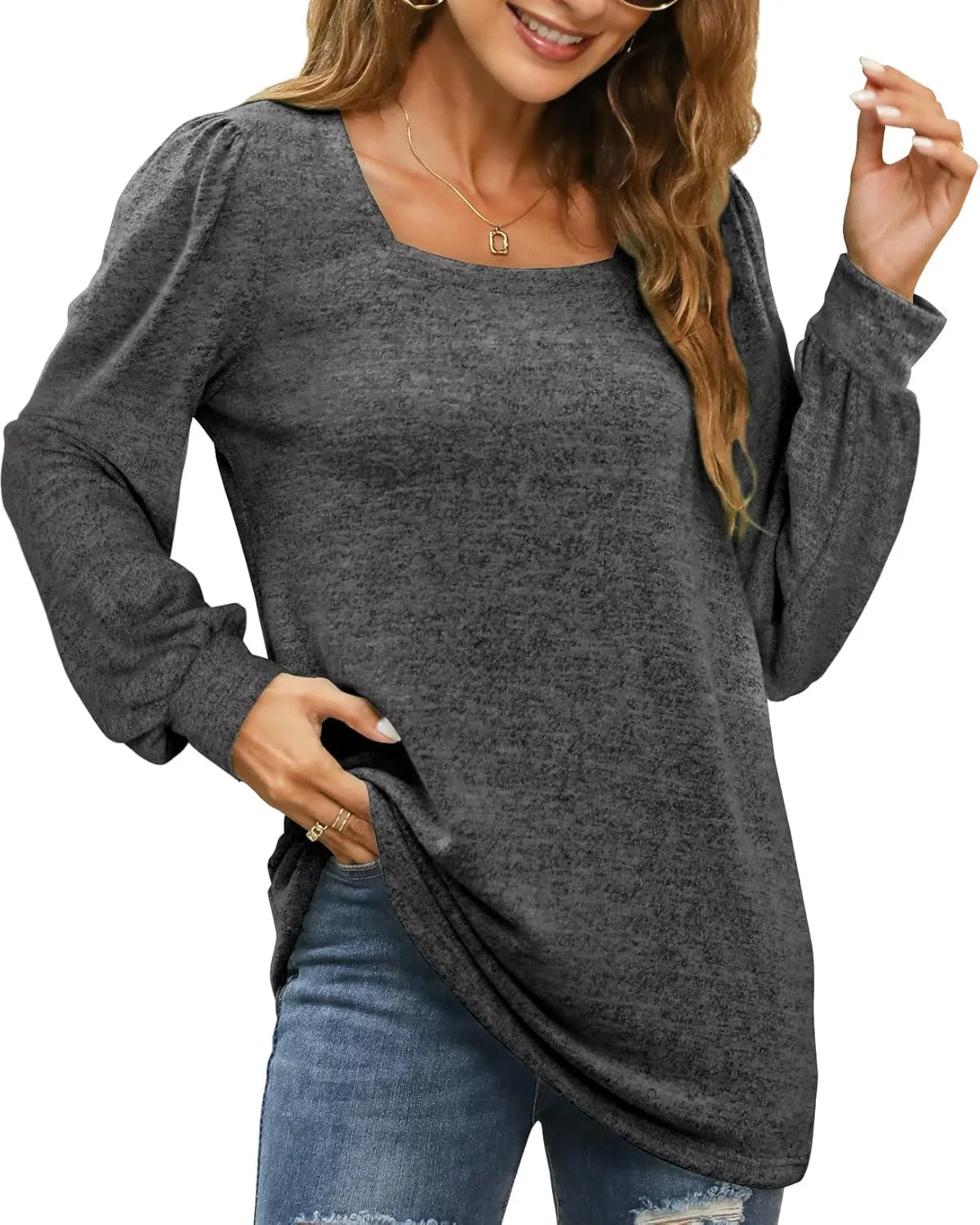 Maëlys™ - Casual top met lange mouwen voor dames