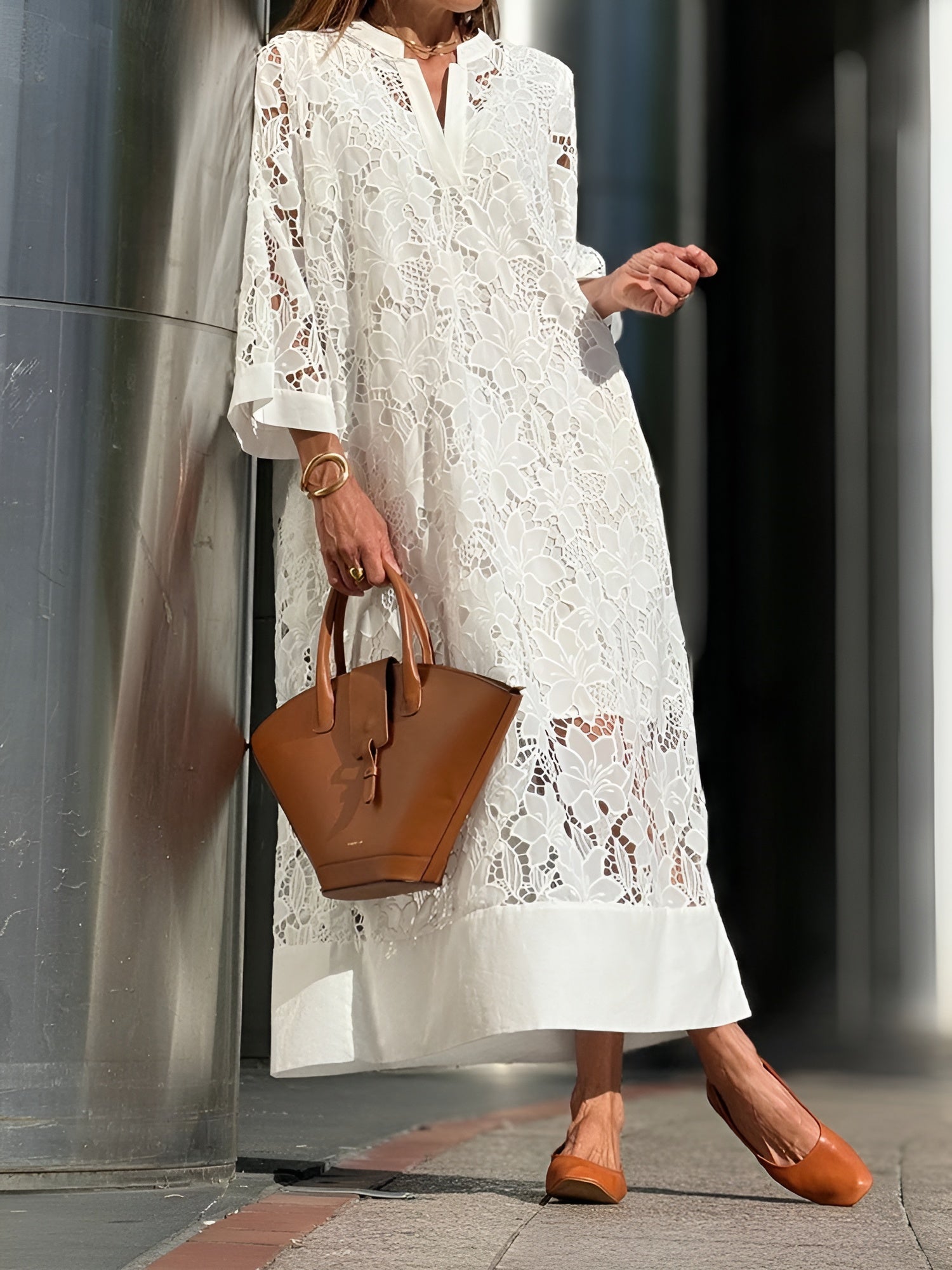 Liv - Embroidered lace dress for women