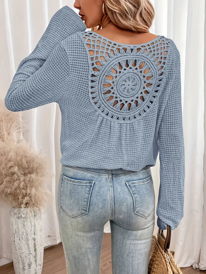 Belen™ - Elegant Ibiza-style blouse with V-neckline
