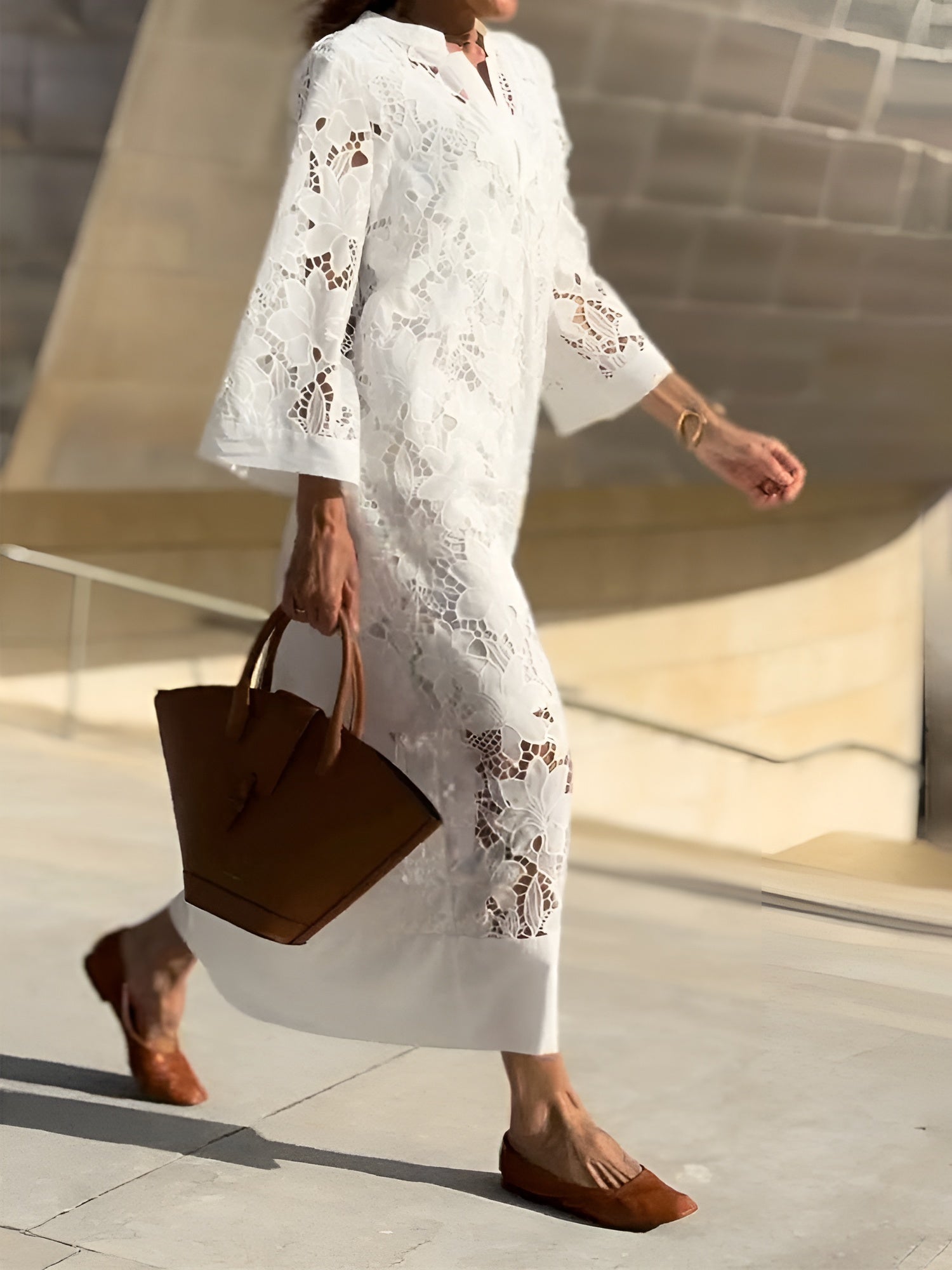 Liv - Embroidered lace dress for women