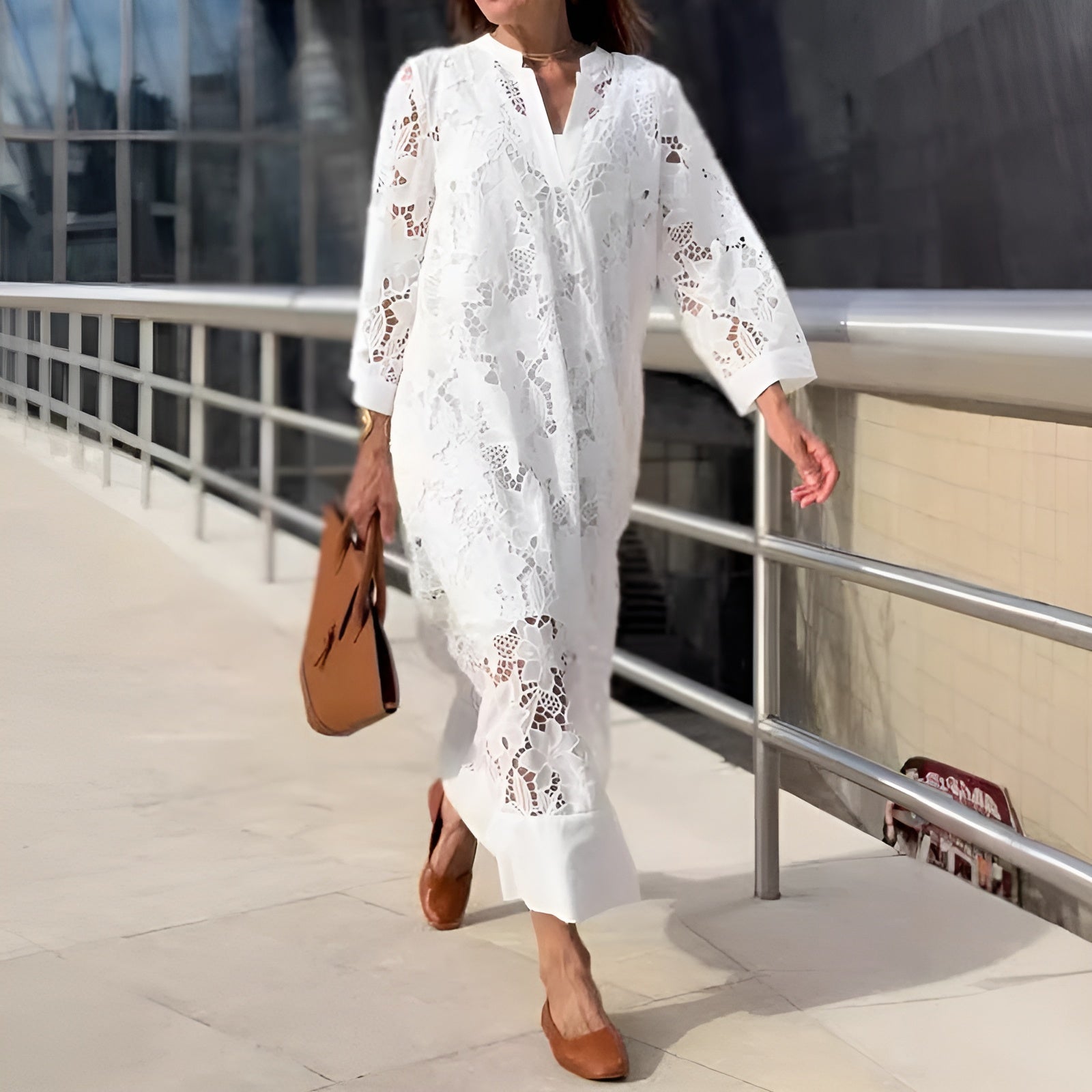Liv - Embroidered lace dress for women