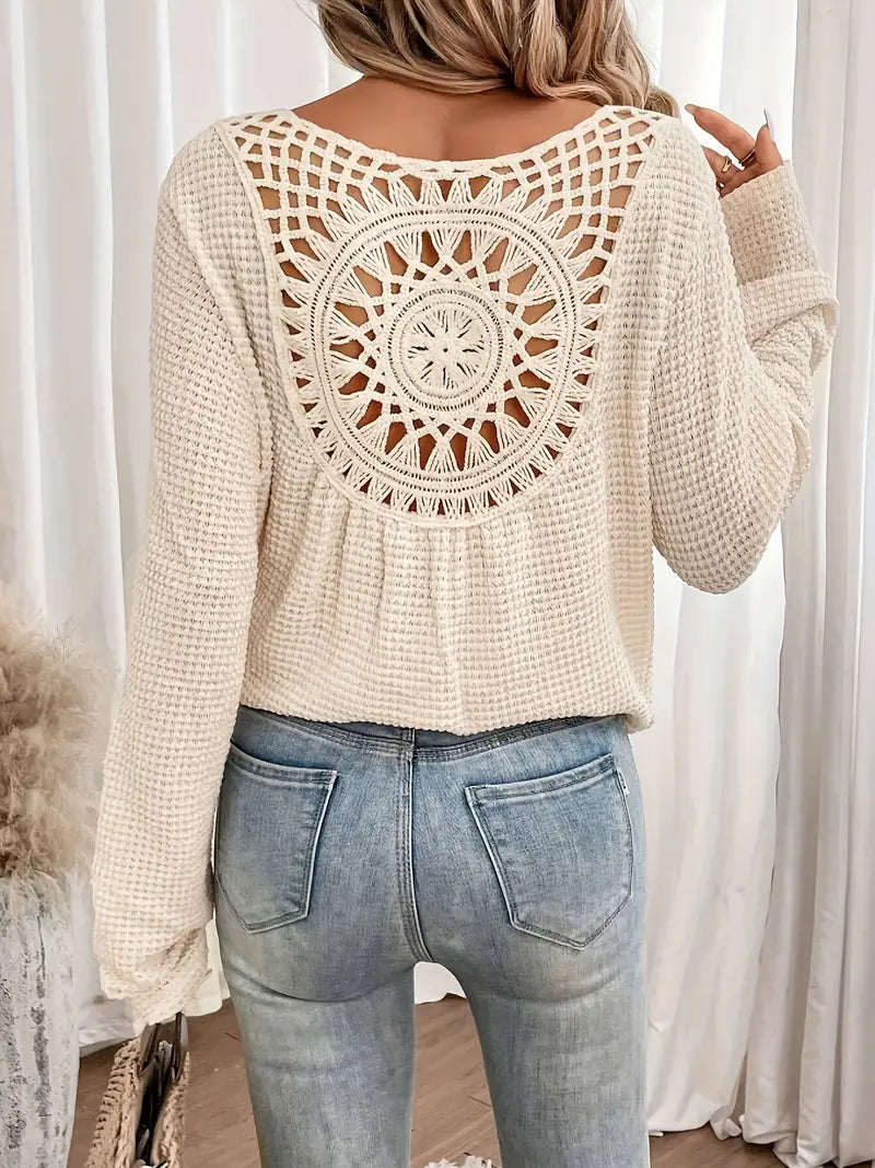 Belen™ - Elegant Ibiza-style blouse with V-neckline