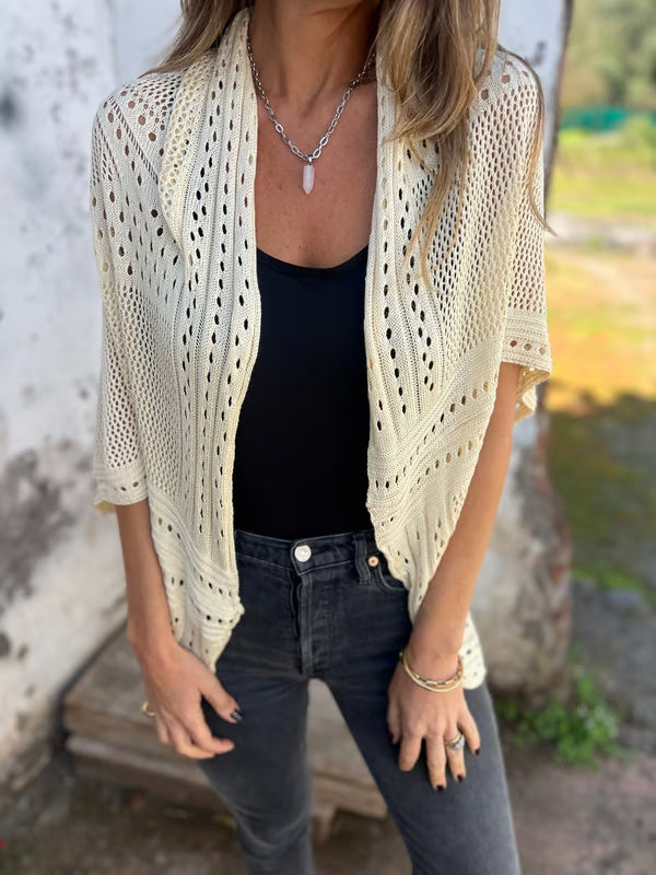 Alithia™ - Hollow half-sleeve cardigan