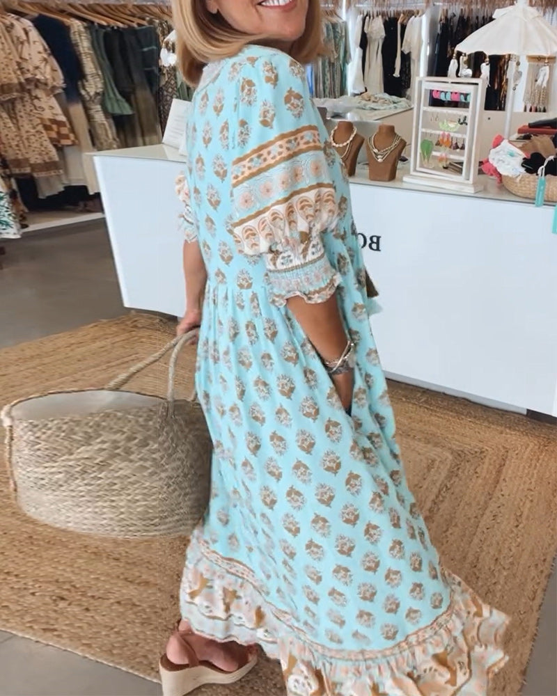 Flavie - Printed Loose Fit Casual Dress