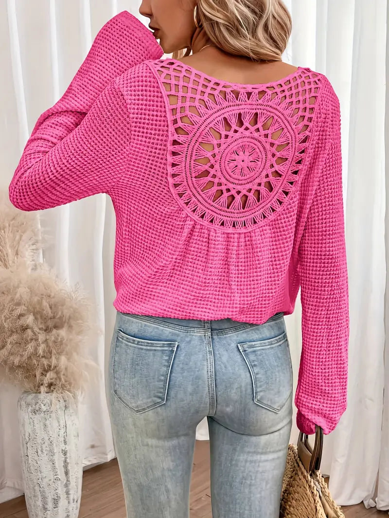 Belen™ - Elegant Ibiza-style blouse with V-neckline