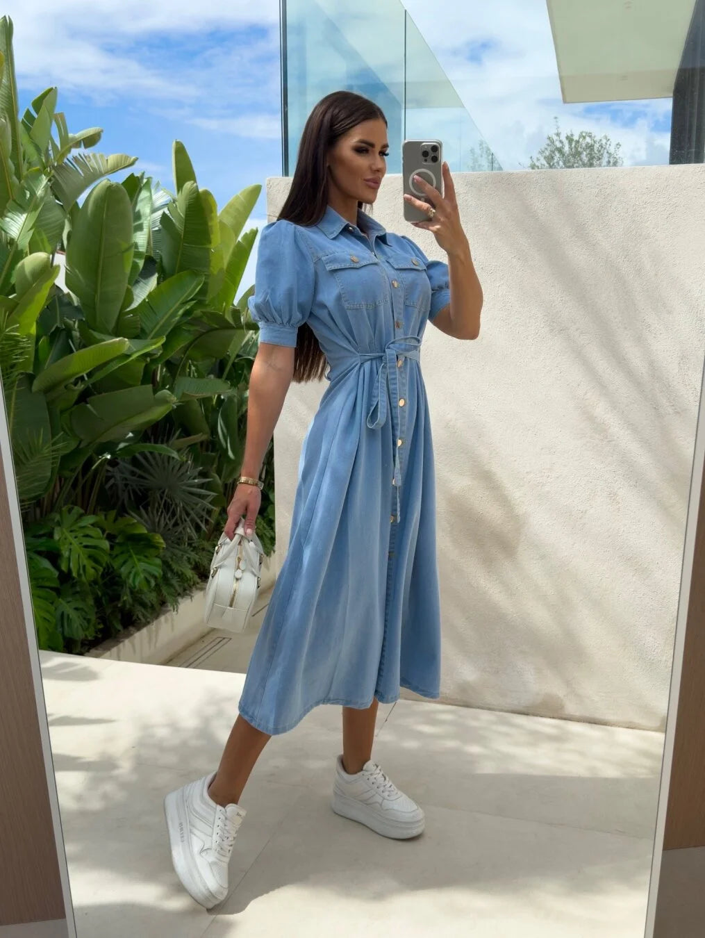Daphne™ - Sunshine denim dress