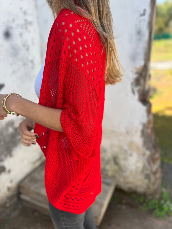Alithia™ - Hollow half-sleeve cardigan