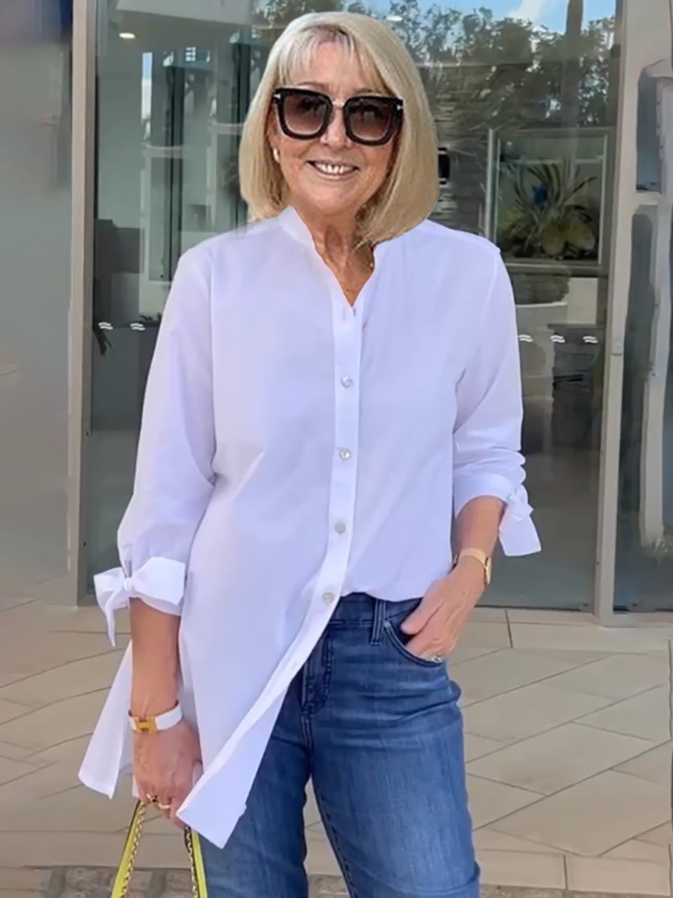Liora™ – Long button-up cotton shirt jacket