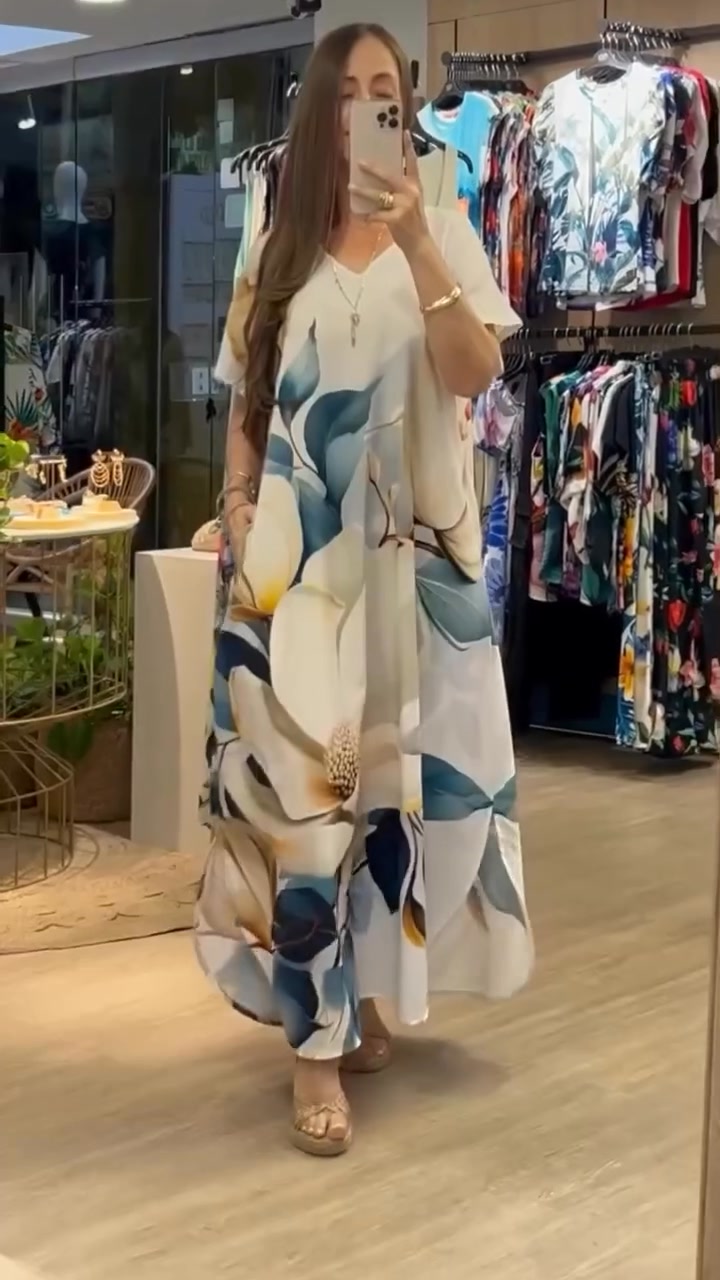 Tirena - Casual Printed Short Sleeve Dress