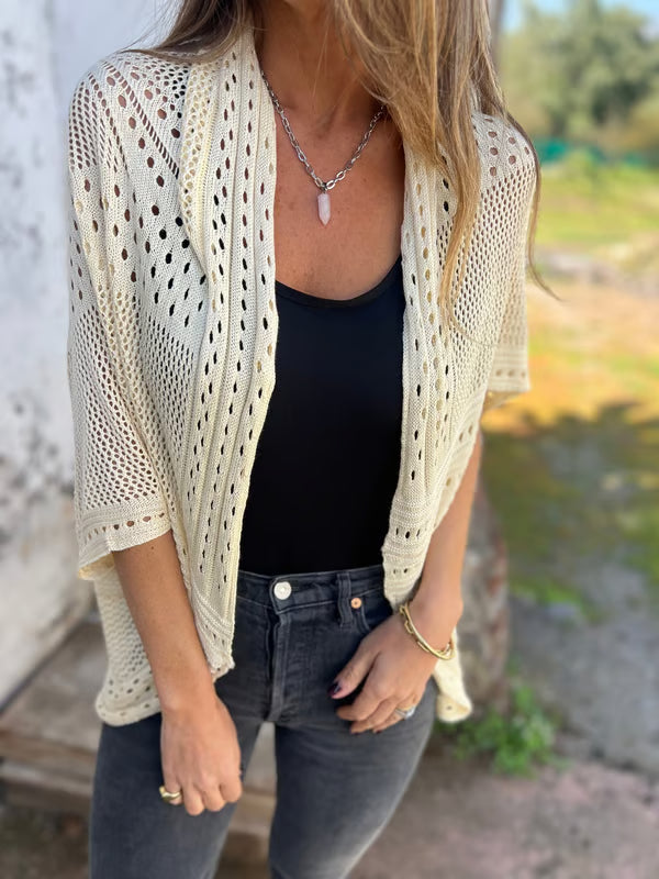 Alithia™ - Hollow half-sleeve cardigan