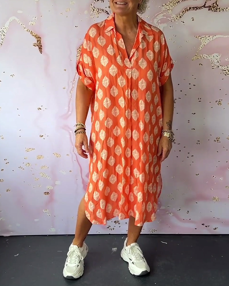 Davina - Loose shirt dress with short sleeves