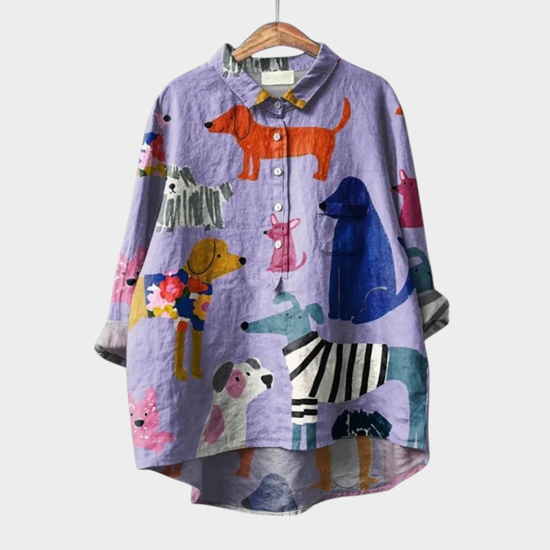 Lucy - Blouse with dog print