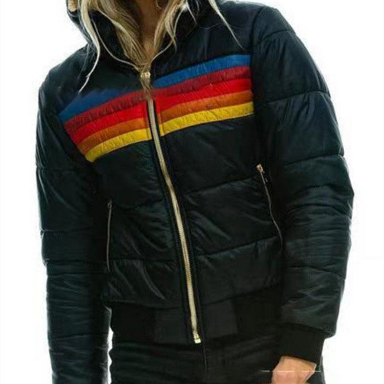 Monique - Women's Winter Down Jacket with Hood and Oversize Pockets