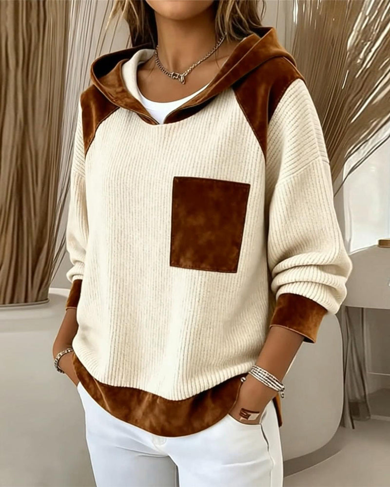 Pavionna - Casual Two-Tone Hoodie