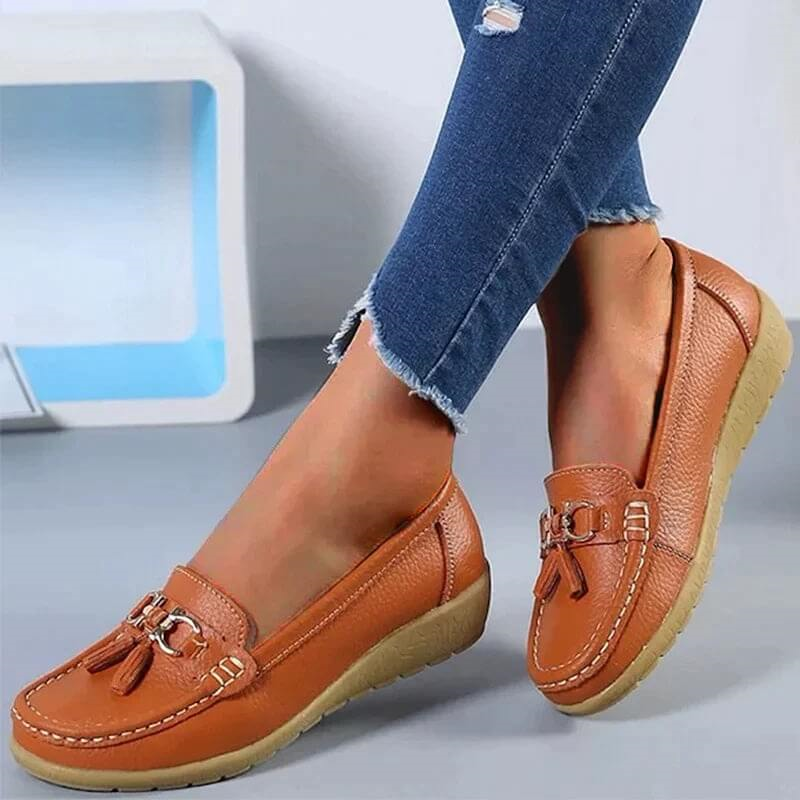 Heliora - Leather Orthopaedic Comfort Loafers - Natural Elegance in Every Step