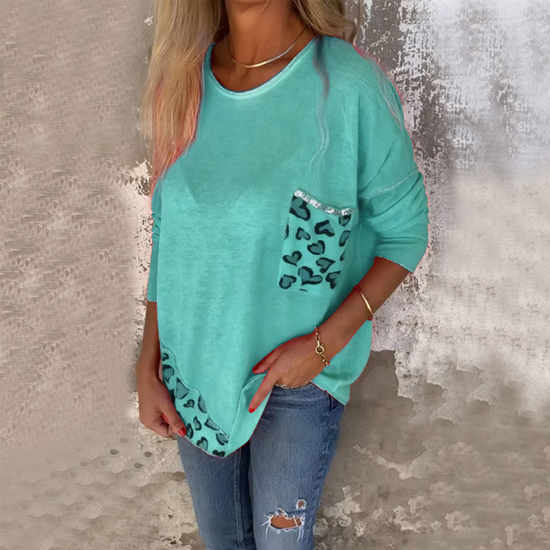 Joyce - Women's Round Neck Long Sleeve Ample Top