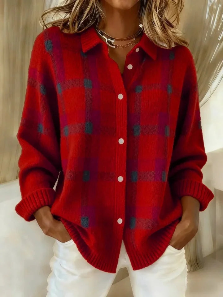 Brinovelle - Chic Checked Cardigan