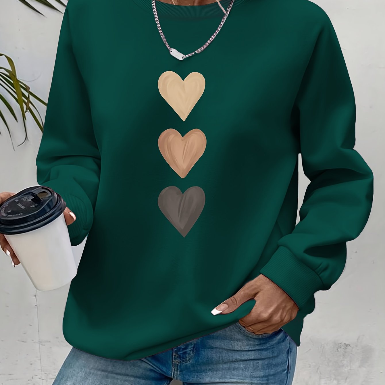 Belviera - Soft Sweater with Heart Pattern