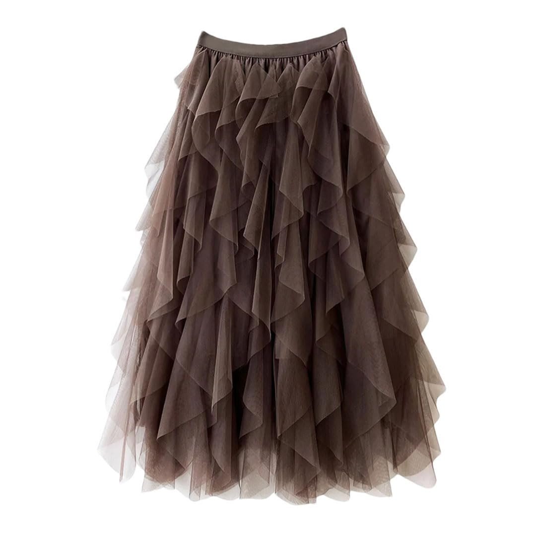 Orlisse - Women's High-Waisted Flared Skirt